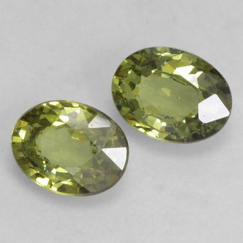 Pedras preciosas de granada demantoide verde natural de 0,74 ct, corte oval, VS-SI