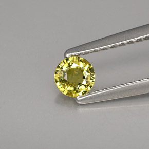 Granada demantoide amarelo natural 0,28ct, corte redondo, VS-SI