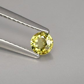 Granada demantoide amarelo natural 0,28ct, corte redondo, VS-SI