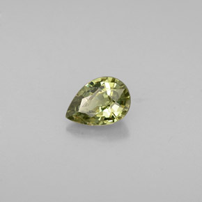Granada demantoide verde natural 0,57ct, formato de pêra, VS