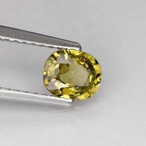 Granada demantoide verde natural 0,62ct, corte oval, VS