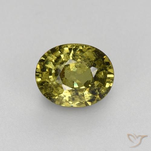Granada demantoide verde natural 0,47ct, corte oval, VS-SI