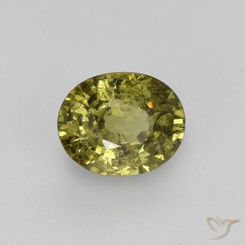 Granada demantoide verde natural 0,47ct, corte oval, VS-SI