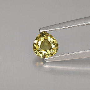 Granada demantoide amarelo natural 0,42ct, formato de pêra, VS