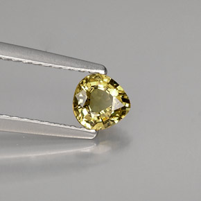 Granada demantoide amarelo natural 0,42ct, formato de pêra, VS