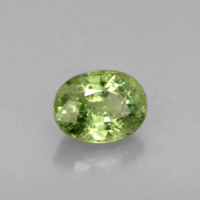 Granada demantoide verde natural 0,79ct, corte oval, VS-SI