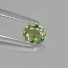 Granada demantoide verde natural 0,29ct, corte oval, VVS-VS