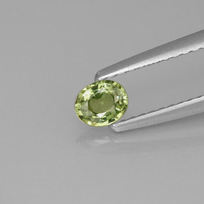 Granada demantoide verde natural 0,28ct, corte oval, VVS