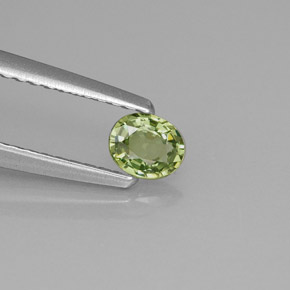 Granada demantoide verde natural 0,28ct, corte oval, VVS