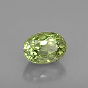 Granada demantoide verde natural 0,80ct, corte oval, VS-SI
