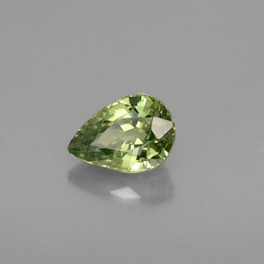 Granada demantoide verde natural 0,58ct, formato de pêra, VVS-VS