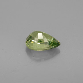 Granada demantoide verde natural 0,58ct, formato de pêra, VVS-VS