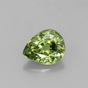 Granada demantoide verde natural 0,66ct, formato de pêra, VS