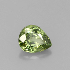 Granada demantoide verde natural 0,66ct, formato de pêra, VS