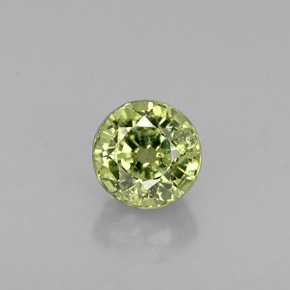 Granada demantoide verde natural 0,58ct, corte redondo, VS
