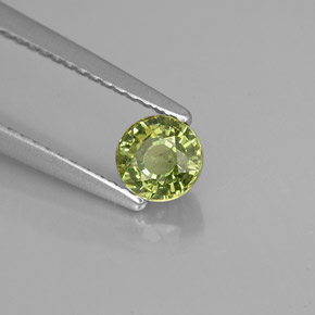 Granada demantoide verde natural 0,61ct, corte redondo, VS-SI