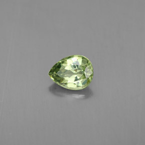 Granada demantoide verde natural 0,43ct, formato de pêra, VS