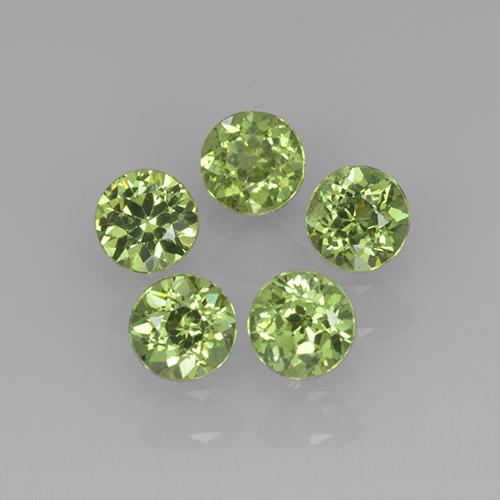 Pedras preciosas de granada demantoide verde natural de 1,13 ct, corte redondo, VVS-VS
