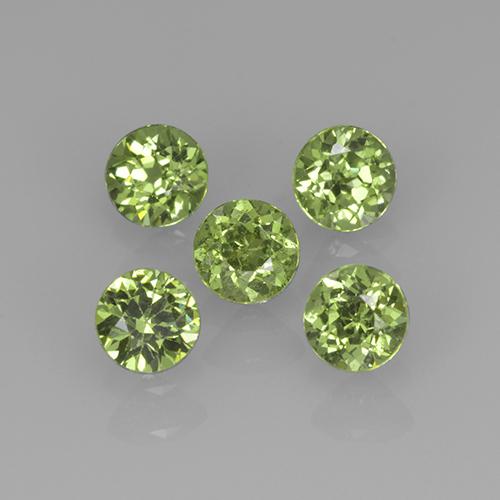 Pedras preciosas de granada demantoide verde natural de 1,13 ct, corte redondo, VVS-VS