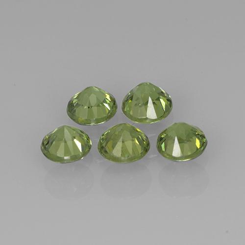 Pedras preciosas de granada demantoide verde natural de 1,13 ct, corte redondo, VVS-VS
