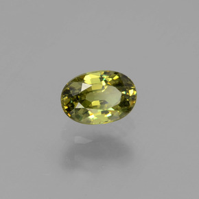 Granada demantoide verde natural 0,64ct, corte oval, VVS-VS