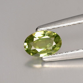 Granada demantoide verde natural 0,42ct, corte oval, VVS-VS