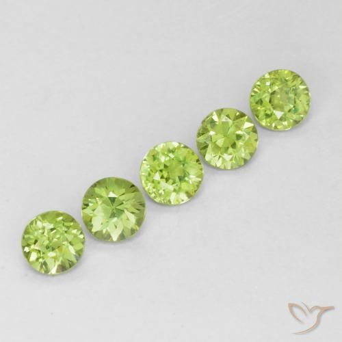 Pedras preciosas de Granada demantóide Verde Vivo Claro natural de 1.43 ct, Redondo, VS-SI