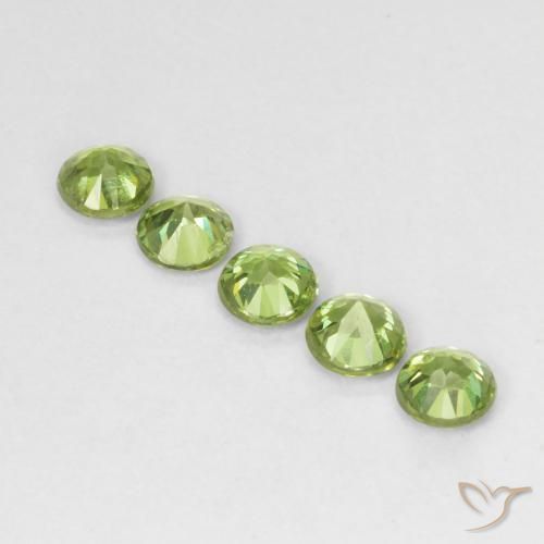 Pedras preciosas de Granada demantóide Verde Vivo Claro natural de 1.43 ct, Redondo, VS-SI
