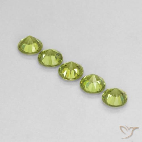 Pedras preciosas de Granada demantóide verde vivo natural de 0.80 ct, Redondo, VS