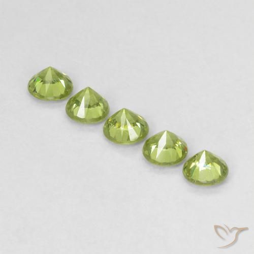 Pedras preciosas de Granada demantóide Verde médio natural de 0.78 ct, Redondo, VS
