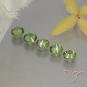 Pedras preciosas de Granada demantóide verde quente natural de 1.44 ct, Redondo, VS-SI