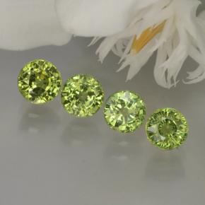 Pedras preciosas de granada demantoide verde natural de 1,95 ct, corte redondo, VS