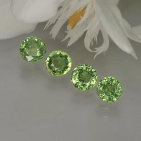 Pedras preciosas de granada demantoide verde natural de 1,52 ct, corte redondo, VS