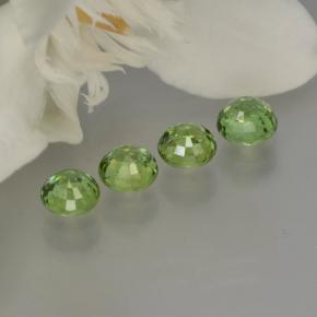 Pedras preciosas de granada demantoide verde natural de 1,52 ct, corte redondo, VS