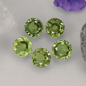 Pedras preciosas de granada demantoide verde natural de 2,21 ct, corte redondo, VVS-VS