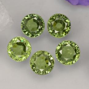 Pedras preciosas de granada demantoide verde natural de 2,21 ct, corte redondo, VVS-VS