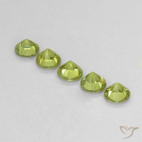 Pedras preciosas de Granada demantóide Verde médio natural de 0.80 ct, Redondo, VVS-VS