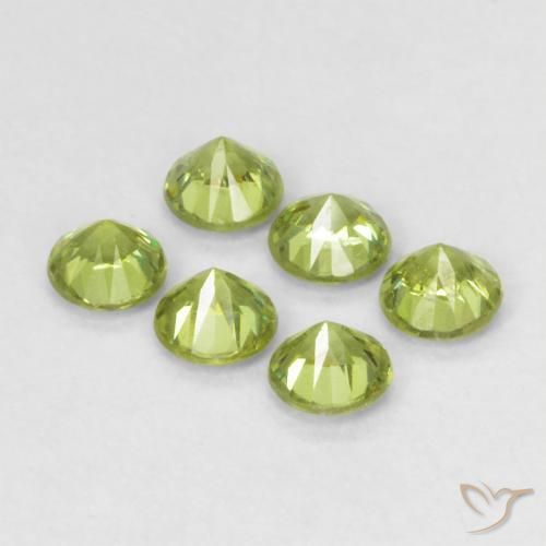Pedras preciosas de Granada demantóide Verde médio natural de 0.96 ct, Redondo, VVS-VS