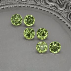 Pedras preciosas de granada demantoide verde natural de 1,40 ct, corte redondo, VVS-VS