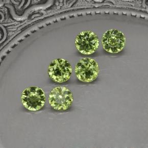 Pedras preciosas de granada demantoide verde natural de 1,40 ct, corte redondo, VVS-VS