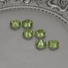 Pedras preciosas de granada demantoide verde natural de 1,40 ct, corte redondo, VVS-VS