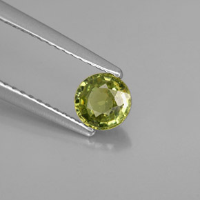 Granada demantoide verde natural 0,61ct, corte redondo, VVS-VS