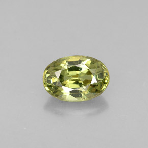 Granada demantoide verde natural 0,63ct, corte oval, VVS-VS