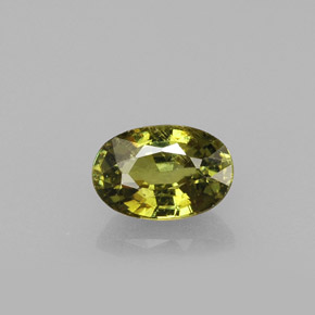 Granada demantoide amarelo natural 0,65ct, corte oval, VS-SI