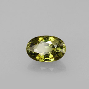 Granada demantoide amarelo natural 0,65ct, corte oval, VS-SI