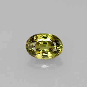 Granada demantoide verde natural 0,65ct, corte oval, VVS-VS