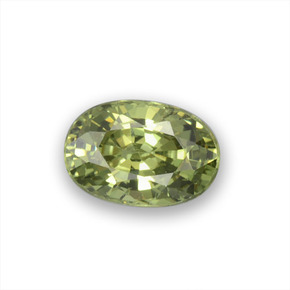 Granada demantoide verde natural 0,64ct, corte oval, VVS-VS