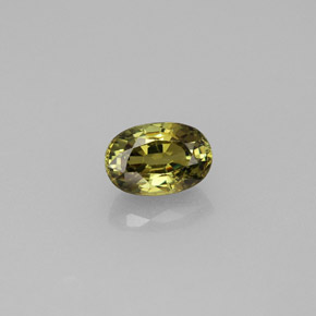 Granada demantoide amarelo natural 0,77ct, corte oval, VVS-VS
