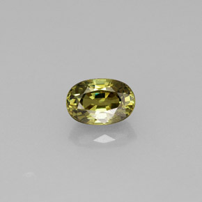 Granada demantoide amarelo natural 0,77ct, corte oval, VVS-VS
