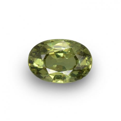 Granada demantoide verde natural 0,65ct, corte oval, VVS-VS